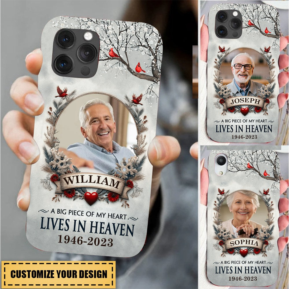 A Big Piece Of My Heart Lives In Heaven - Personalized Phone Case