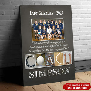 Personalized Volleyball Coach Poster, Gift for Volleyball Coach