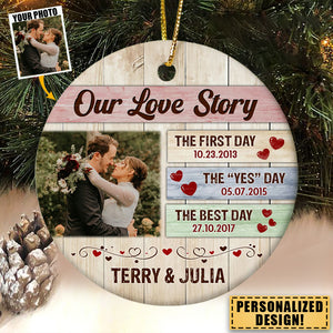 Personalized Couple Photo Ornaments For Christmas Keepsake Love Gift