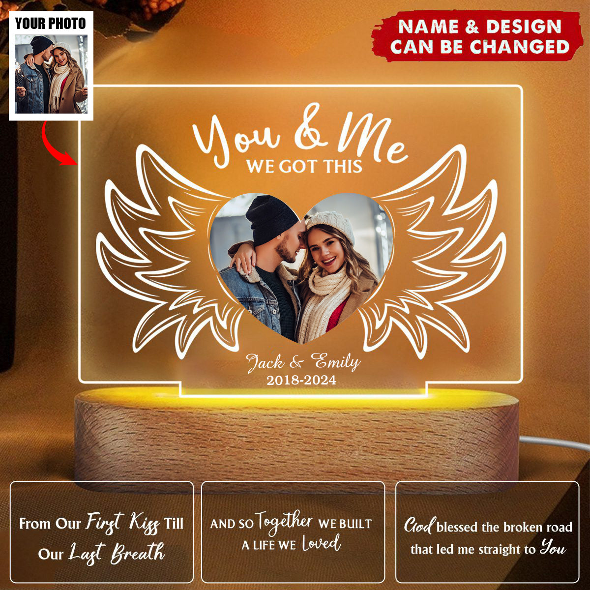 You And Me We Got This Personalized Custom Photo 3D LED Light