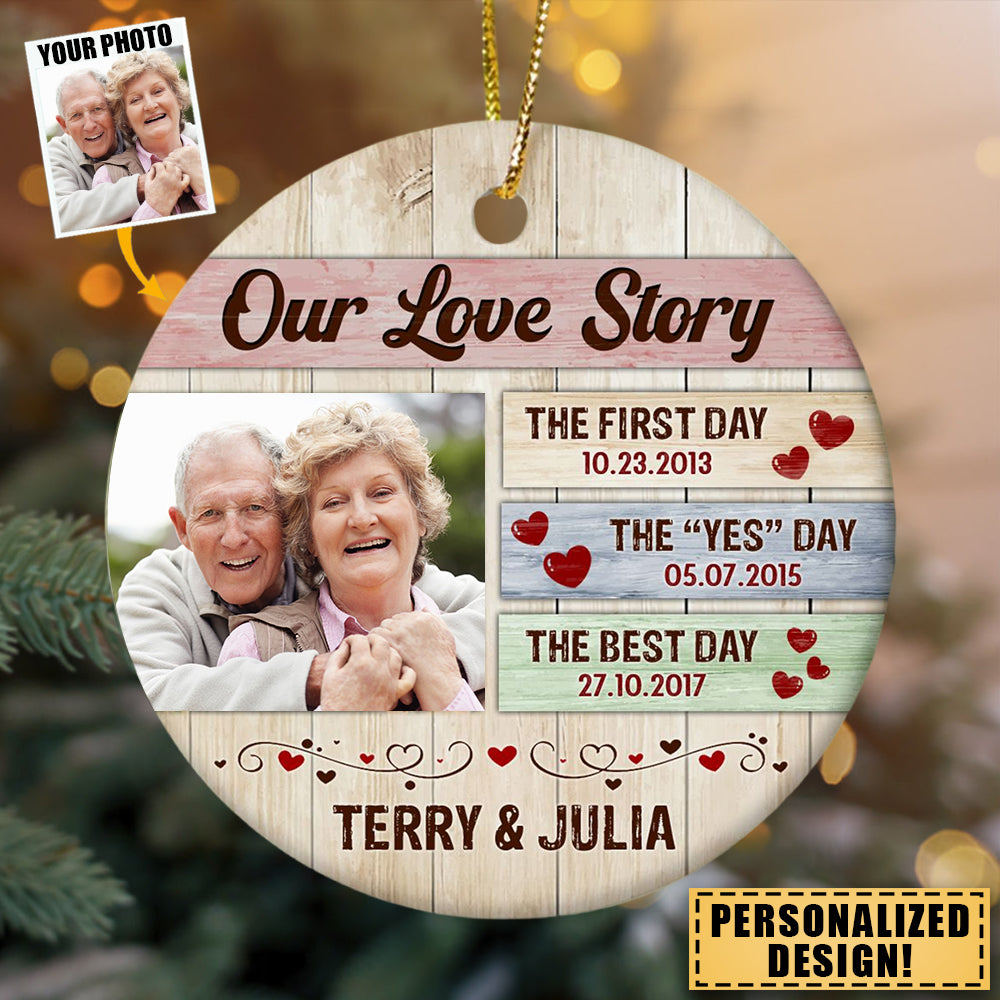 Personalized Couple Photo Ornaments For Christmas Keepsake Love Gift