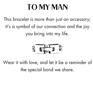 To My Man - Personalized Men's Engraved Bracelet