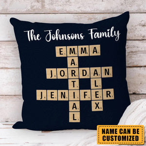 Personalized Family Crossword Puzzle Pillow - Gifts For Your Family