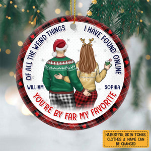 You Are By Far My Favorite Husband Couple Personalized Ceramic Ornament