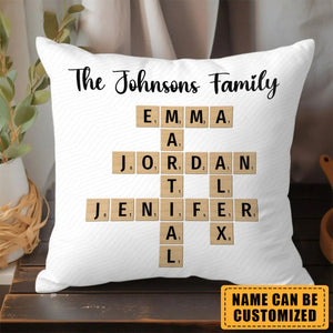 Personalized Family Crossword Puzzle Pillow - Gifts For Your Family