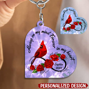 Personalized Cardinal Rose Infinite Love Memorial Gift Acrylic Keychain