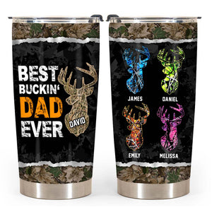 Personalized Buckin Dad Steel Tumbler