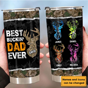 Personalized Buckin Dad Steel Tumbler