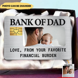 Custom Photo Bank Of Dad - Gift For Father - Personalized Aluminum Wallet Card