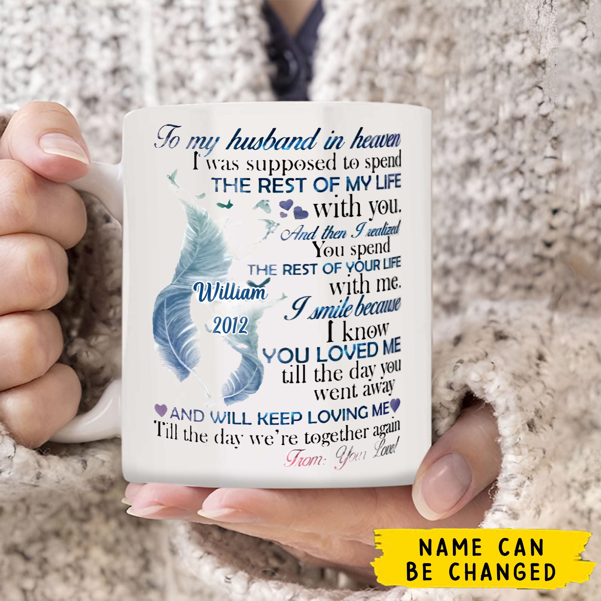 To my husband in heaven Mug-Loss Of Loved One, Remembrance Gift