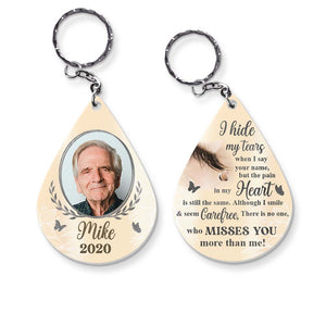 Personalized Memorial I Hide My Tears Acrylic Keychain