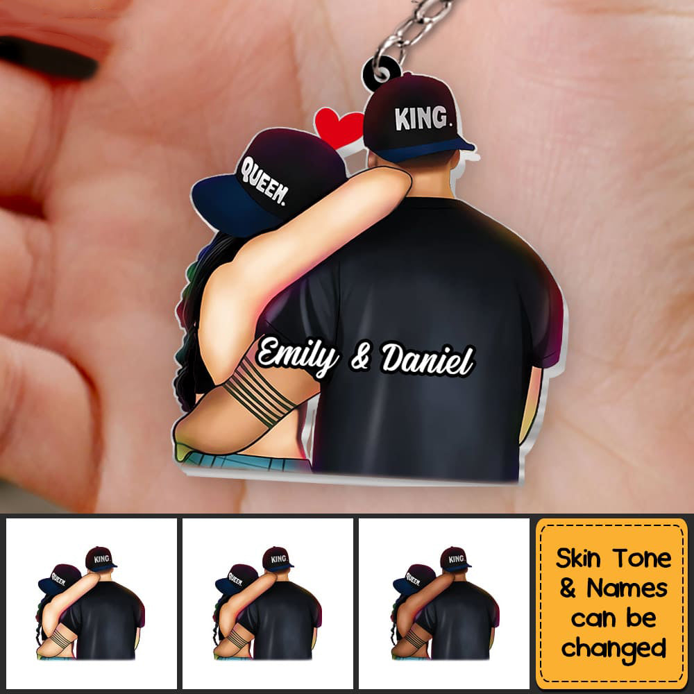 Personalized Gift For Couple Husband Wife Acrylic Keychain