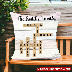 Personalized Family Crossword Puzzle Pillow - Gifts For Your Family