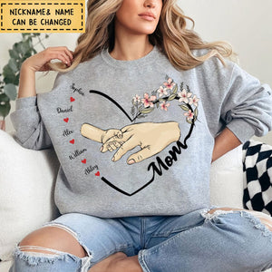 Grandma Floral Heart Kids - Personalized Sweatshirt