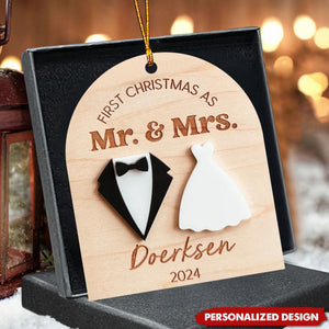 Our First Christmas As Mr&Mrs-Personalized Ornament- Gift For Lover