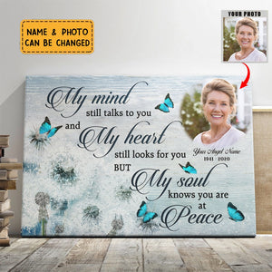 Personalized My Mind Still Talks To You Memorial Canvas