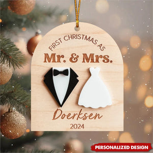 Our First Christmas As Mr&Mrs-Personalized Ornament- Gift For Lover