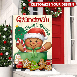 Grandma’s Sweet Treats – Christmas Gifts For Grandma Personalized Garden Flag Winter Decoration