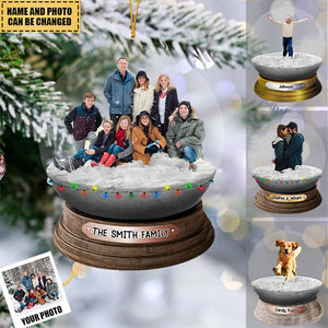 Personalized Family/Sisters/Friends/Pets In Christmas Snowball Acrylic Ornament-Upload Photo