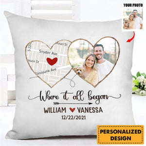 Where It All Began-Personalized Pillowcases Anniversary Gift For Couple-Upload Photo