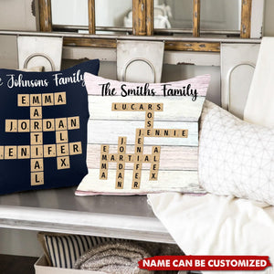 Personalized Family Crossword Puzzle Pillow - Gifts For Your Family