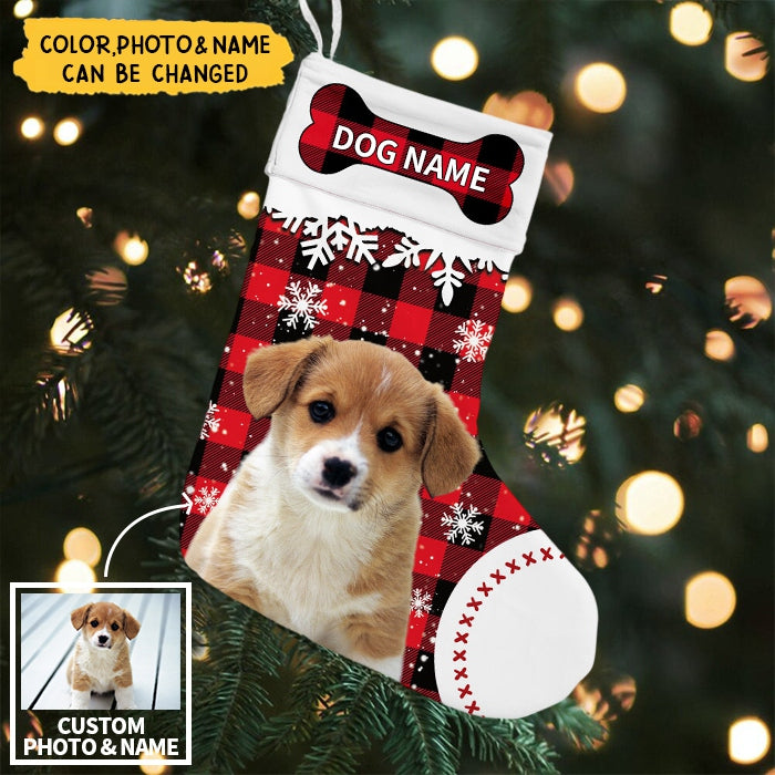 Personalized Dog Photo Christmas Stocking