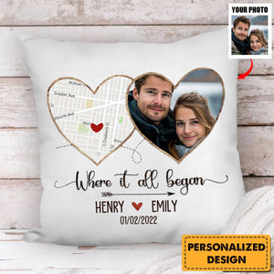 Where It All Began-Personalized Pillowcases Anniversary Gift For Couple-Upload Photo