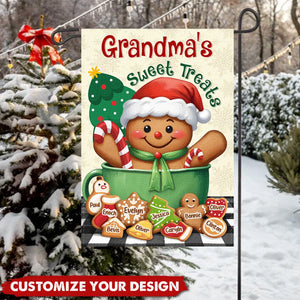 Grandma’s Sweet Treats – Christmas Gifts For Grandma Personalized Garden Flag Winter Decoration