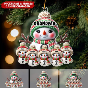 Personalized Grandma Snowman Ornament