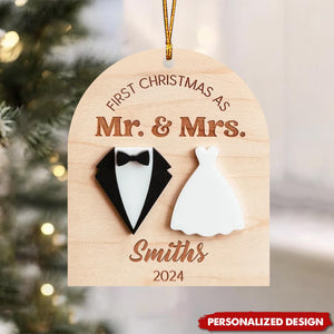 Our First Christmas As Mr&Mrs-Personalized Ornament- Gift For Lover