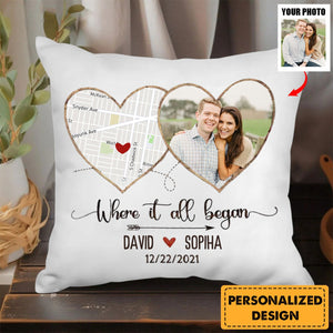 Where It All Began-Personalized Pillowcases Anniversary Gift For Couple-Upload Photo