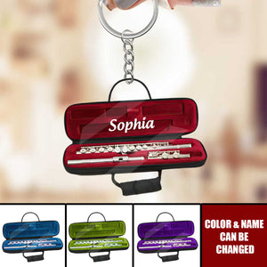 Personalized Flute Acrylic Keychain, Best Gift For Flute Players