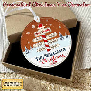 The Love Of Family Makes Every Christmas Merry -Family Personalized Leather Ornament