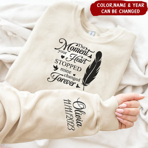 In Memory Of, Feather With Birds Personalized Memorial Sweatshirt