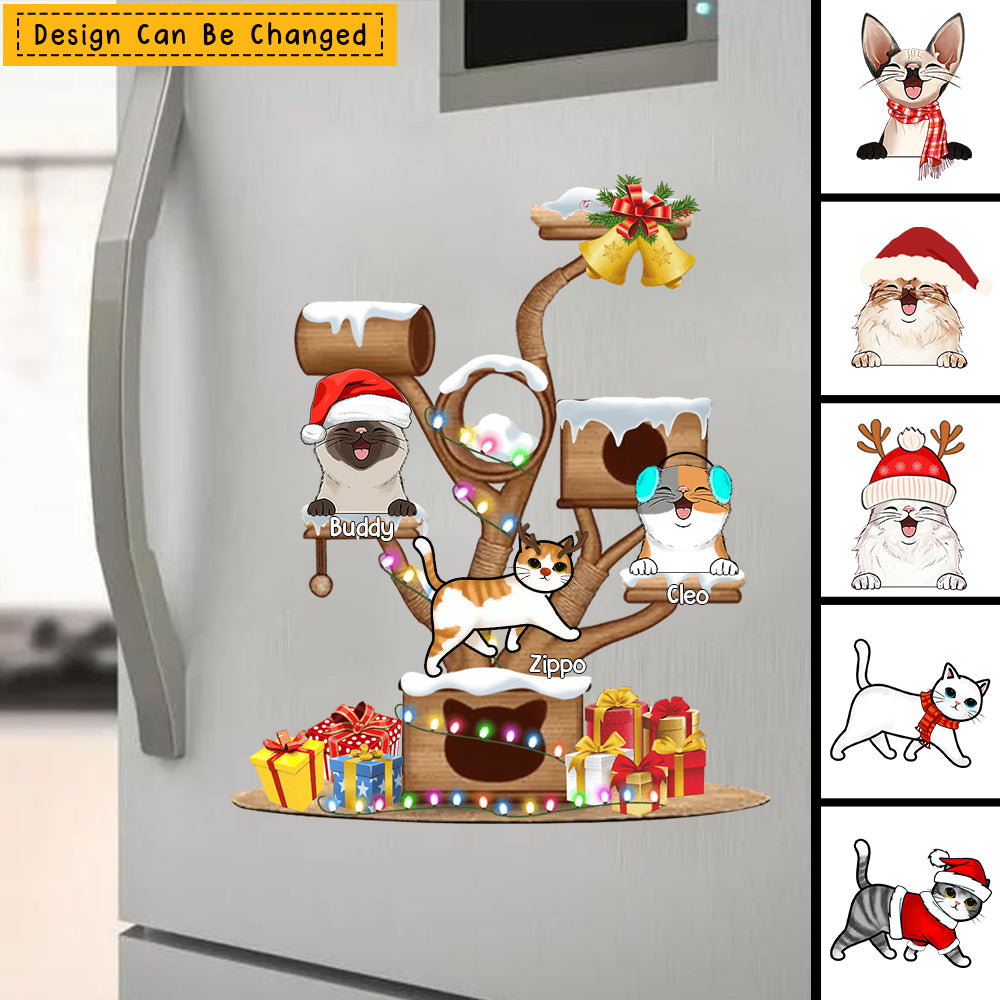 Christmas Cat Tower Personalized Sticker