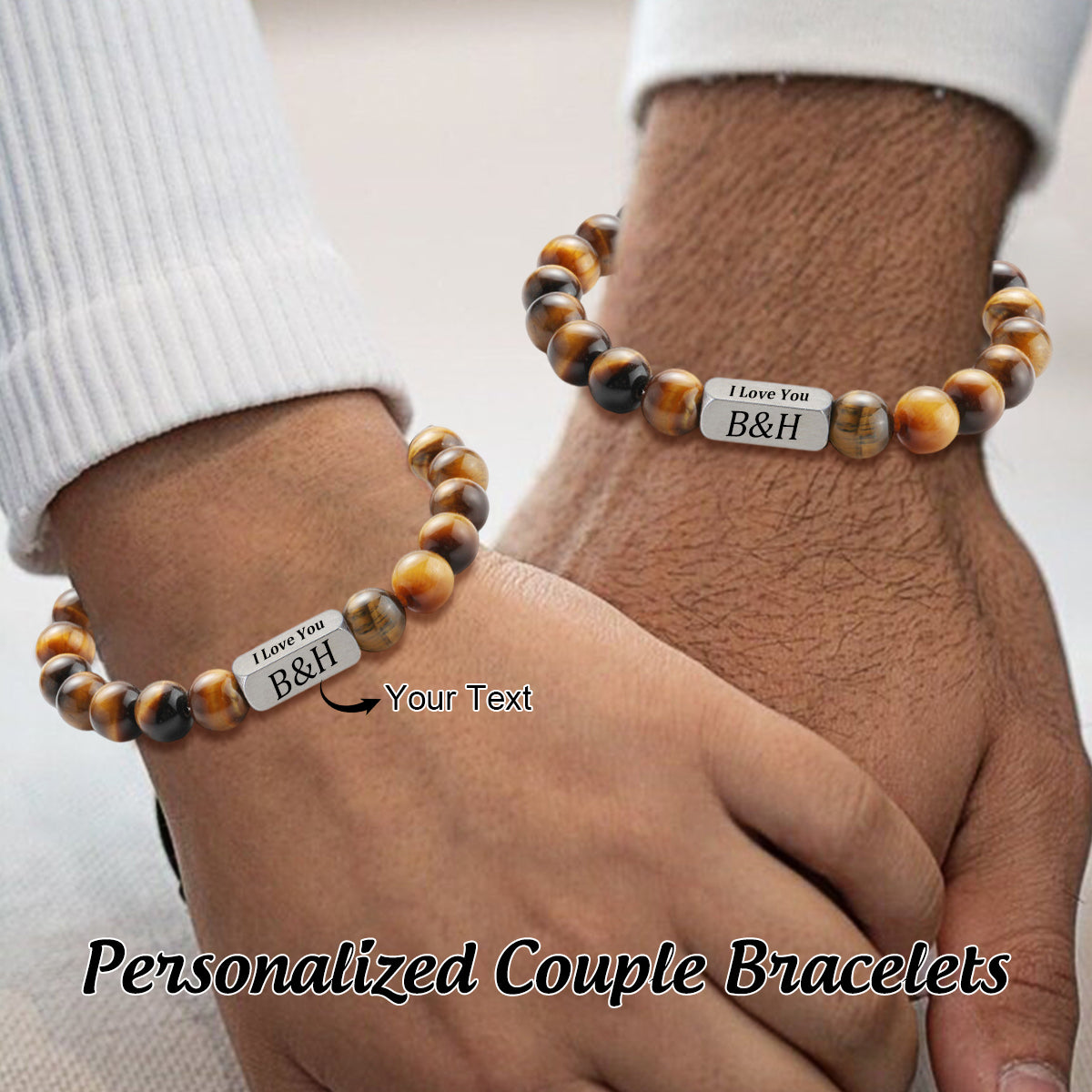 Forever Love - Personalized Custom Text Couple Bracelet