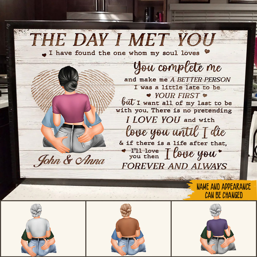 Custom Couple Horizontal Canvas -The Day I Met You I Have Found The One Whom My Soul Loves