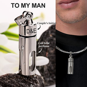 Personalized Custom Engraved Perfume Bottle Necklace - Gift For Couples