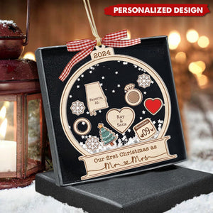 Our First Christmas As Mr&Mrs-Personalized Acrylic Wedding Couple Memorial Ornament