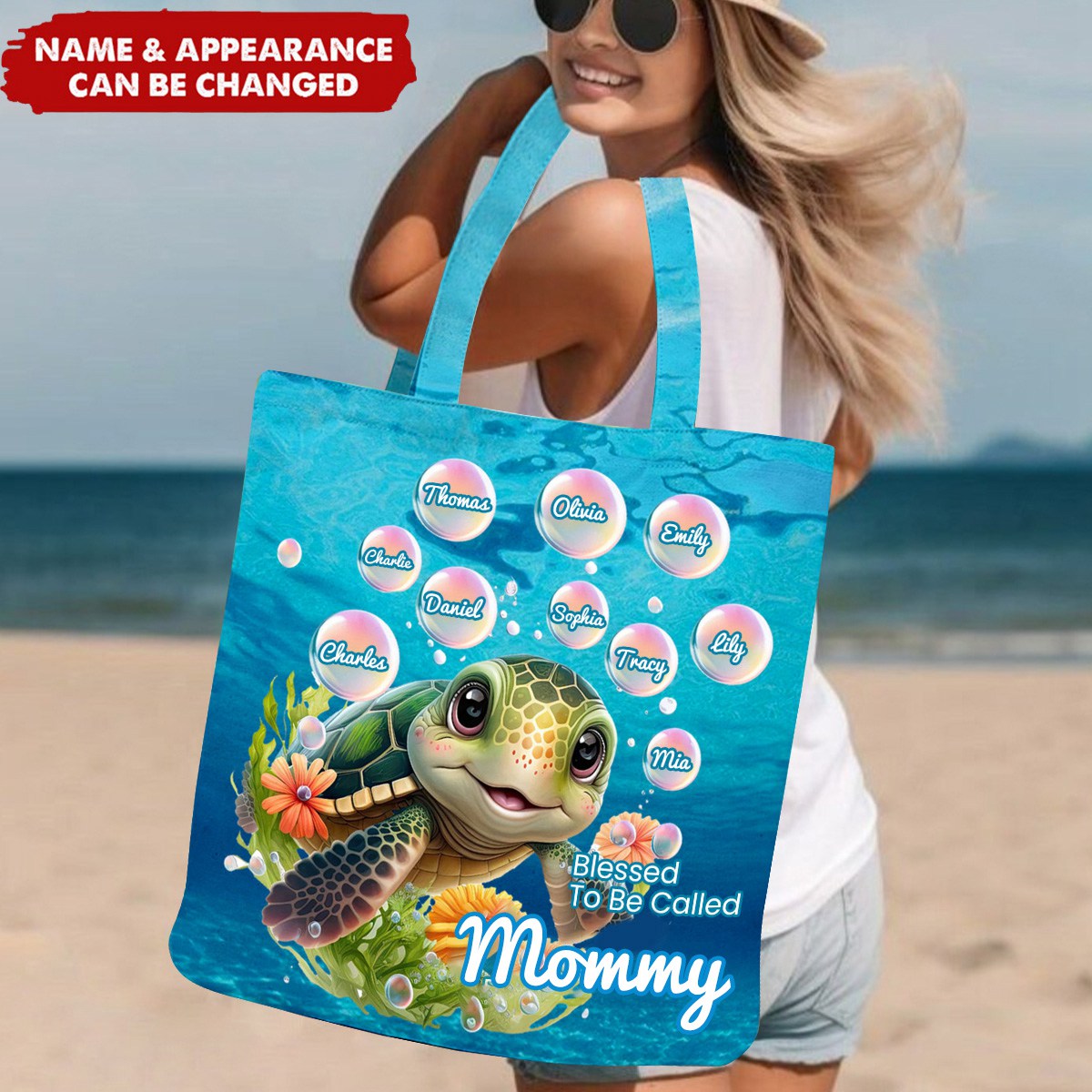 Grandma Blessed To Be Called Grandma Sea Turtle  Personalized  Bag