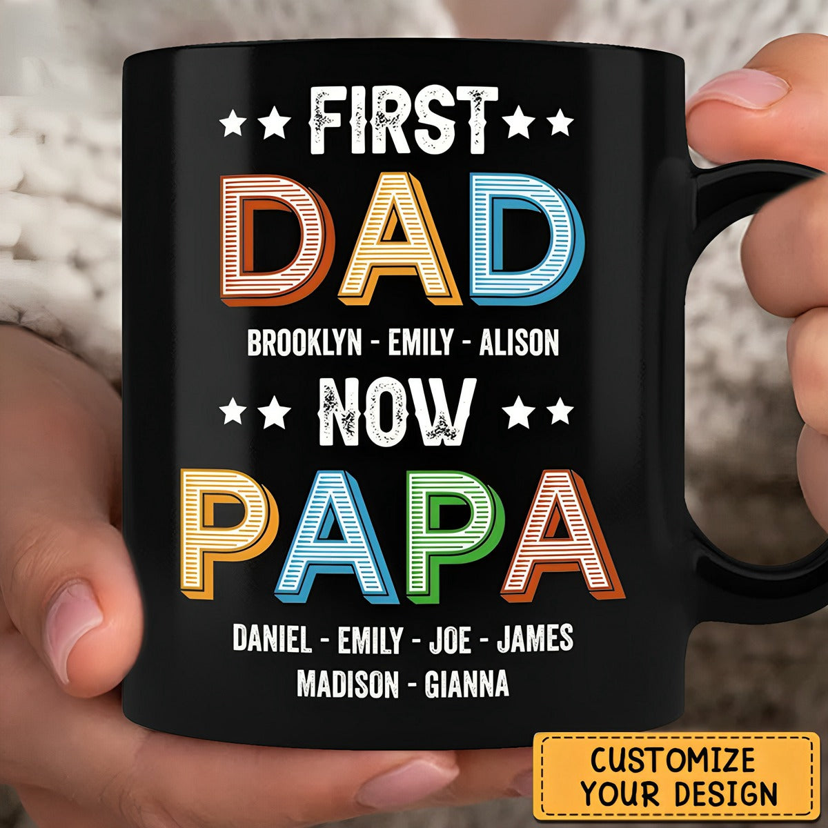 Gift For Grandpa First Dad Now Papa Mug