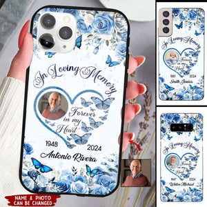 Blue Roses And Butterflies Memorial Personalized Phone Case