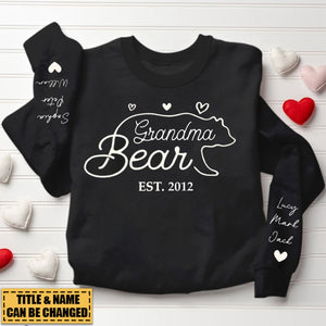 This Mama Bear Wears Her Heart On Her Sleeve - Family Personalized Sweatshirt