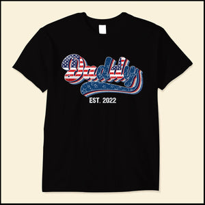 American Flag Papa Grandpa Est Year Personalized Shirt