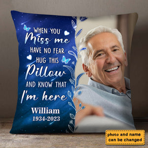 When You Miss Me Hug This Pillow Photo Inserted Sky Cloud Personalized Pillow