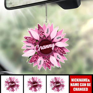 Nana, Mom, Auntie Family Sunflower - Personalized Acrylic Ornament