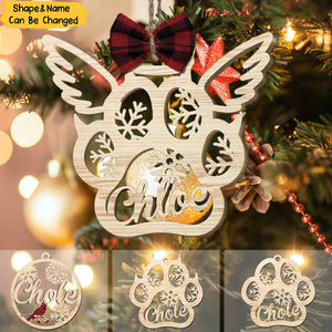 Christmas Custom Family & Pets Names Personalized Custom Shaped Wooden Ornament