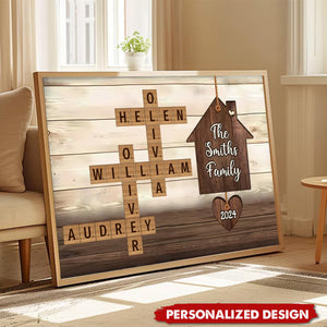 Personalized Family House Crossword Art Poster