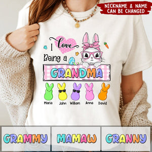 I Love Being A Grandma - Personalized Easter Bunny T-Shirt