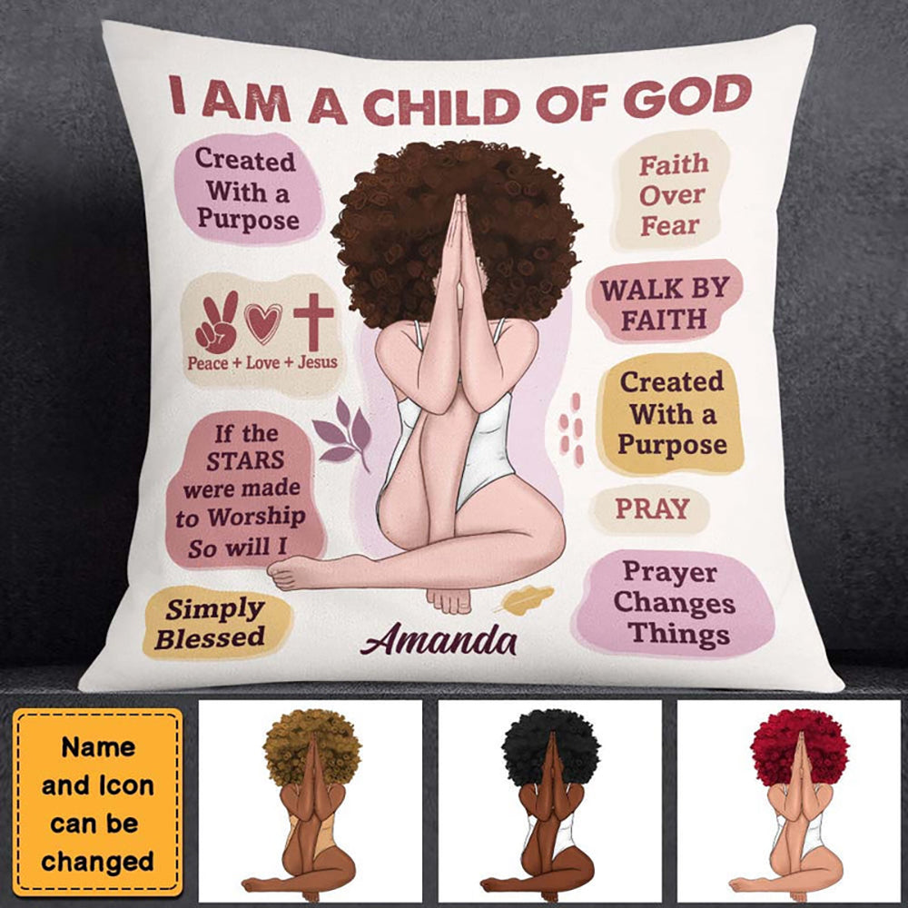 Gift For Daughter Christian I Am A Child Of God Pillow